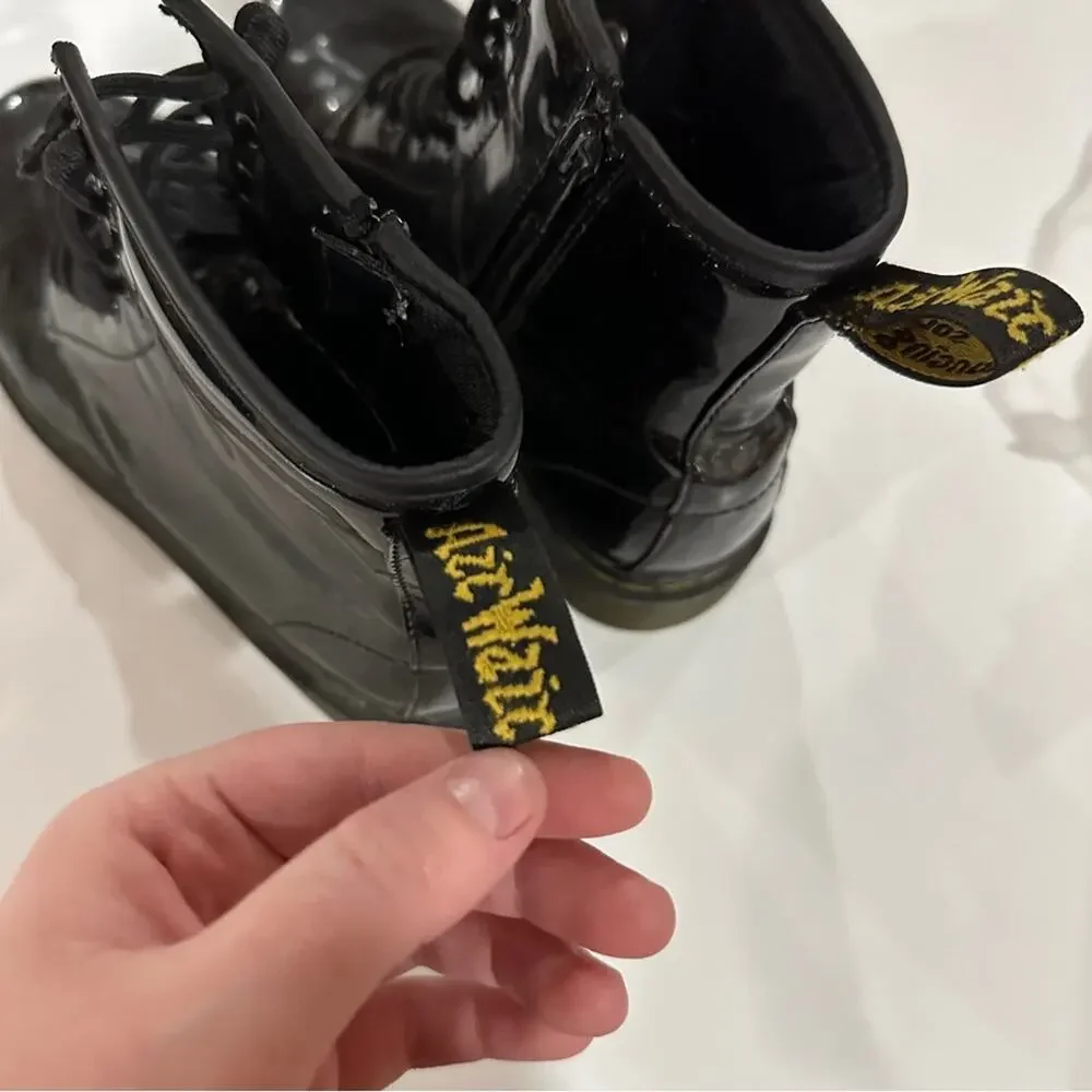 Doc Marten 1460 Black‎ Glitter Lace Up Boots Size 4